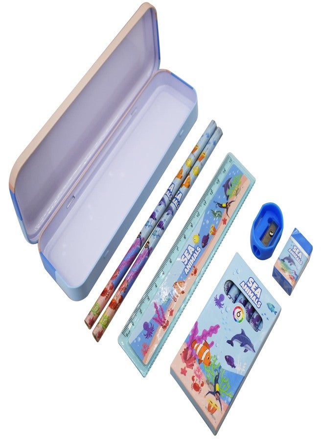 Asera مجموعة هدايا أدوات مكتبية من أسيرا للأطفال كهدايا تذكارية لأعياد الميلاد (عبوة واحدة) (حيوانات بحرية) | متعدد الألوان - Image 4